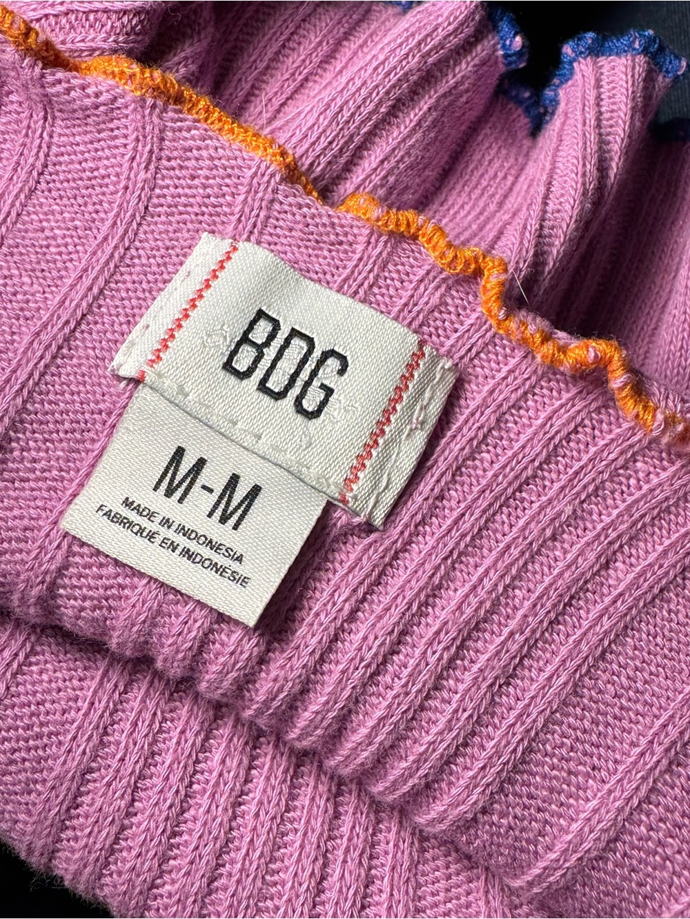 BDG asymmetrical summer vacation purple tank top with orange and blue trim 🐚 - Picture 3 of 6